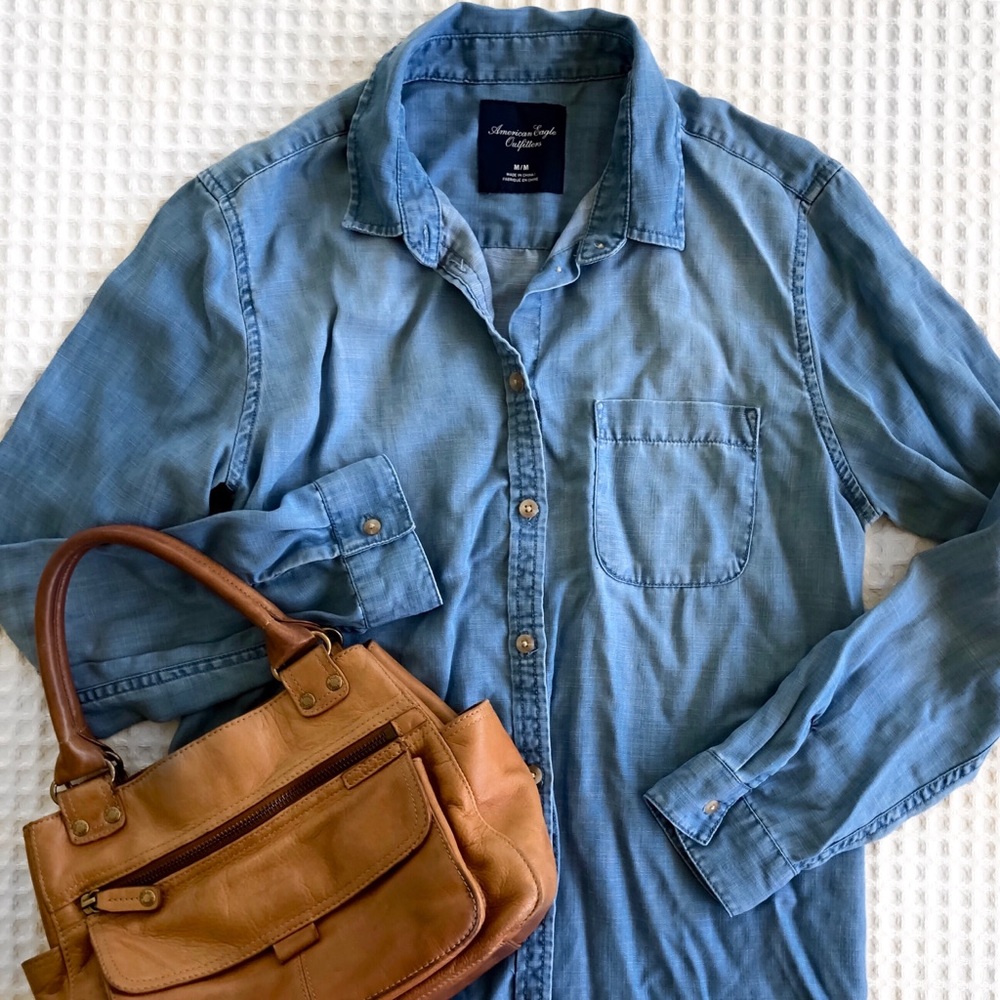 AEO • Super Soft Tencel Denim Utility Shirt